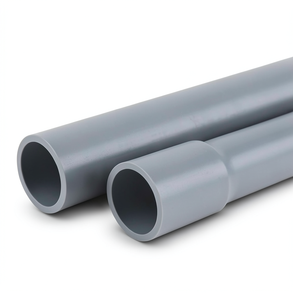 أنابيب UPVC ضغط اسمي 17.2 بار مقاس 1/4 1 إنش سمك 2.5 مم لون رمادي