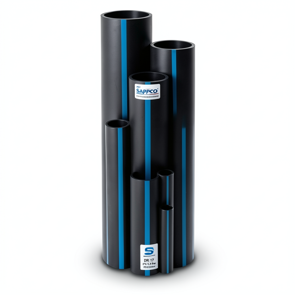 Sappco HDPE Pipe DR 17 PN 8.6 Bar Size 160 mm Thickness 9.4 mm Black | SAPPCO