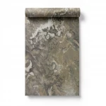 Italian marble wallpaper, size 10 m x 1.06 m, dark beige color, model 84613  