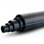أنابيب بلاستيك HDPE ضغط  3.2 بار [PE 80] قطر خارجي 630 مم  SDR 41  لون اسود مع خط ازرق | مصنع المنى