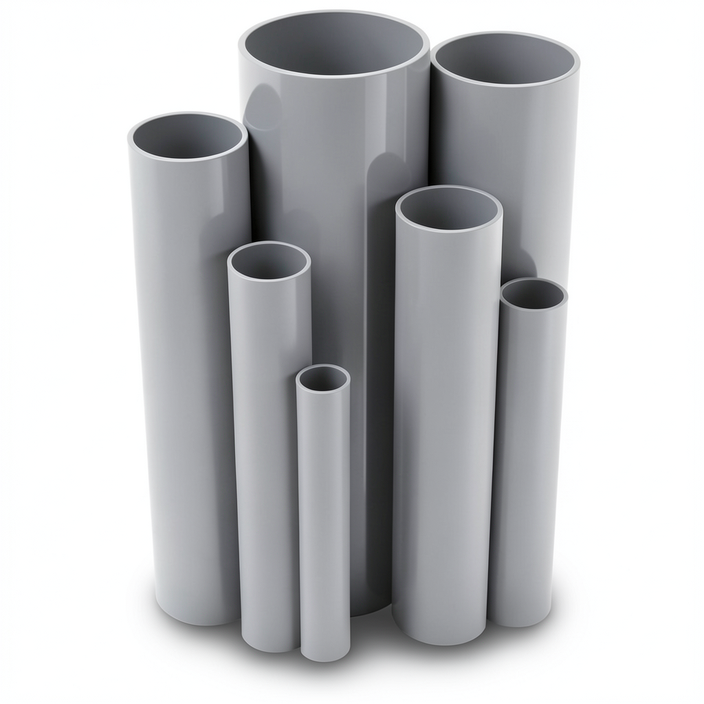 UPVC Pipes 3 Inch Nominal Pressure 8.6 Bar Thickness 2.74 mm Gray