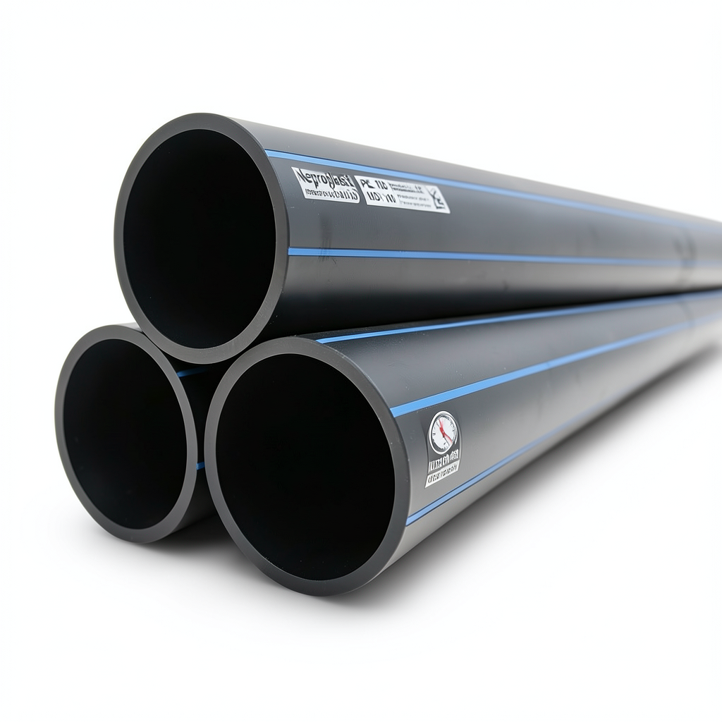 مواسير HDPE نيبروبلاست PE 100 ضغط 16 بار قطر خارجي 140 مم سمك 12.7 مم لون أسود | نيبروبلاست