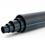 أنابيب HDPE ضغط  3.2 بار [PE 80] قطر خارجي 400 مم  SDR 41  لون اسود مع خط ازرق | مصنع المنى
