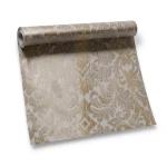 Italian Wallpaper Dark Beige Color Classic Design, Size 10mx0.70m, Model RC18042