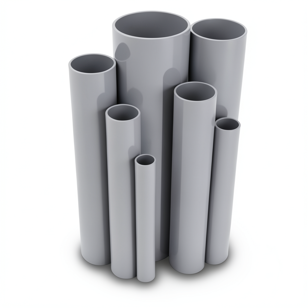 مواسير UPVC ضغط 17.2 بار مقاس 2 إنش سمك 3.56 مم لون رمادي