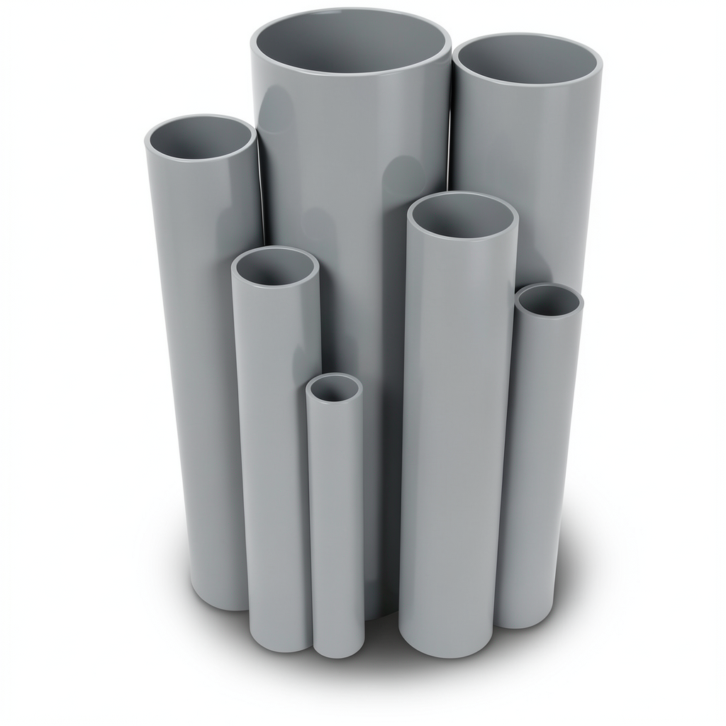 مواسير UPVC ضغط اسمي 21.7 بار مقاس 2 إنش سمك 4.47 مم لون رمادي