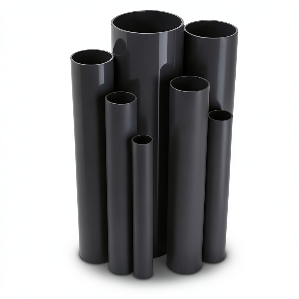 مواسير UPVC مقاس 3 إنش سمك 4.47 مم ضغط 13.8 بار لون اسود