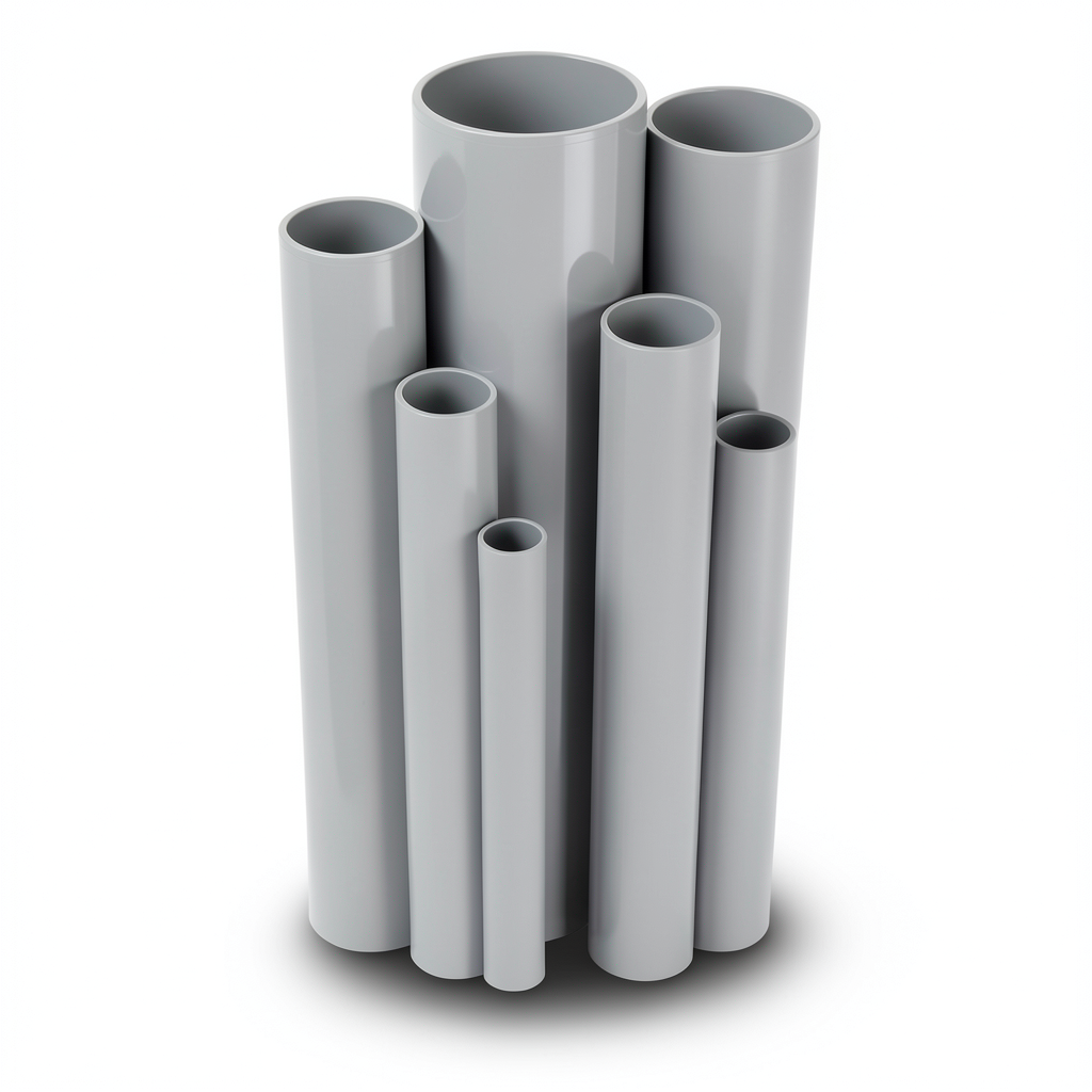 مواسير UPVC مقاس 3 إنش سمك 5.23 مم ضغط 17.2 بار لون رمادي