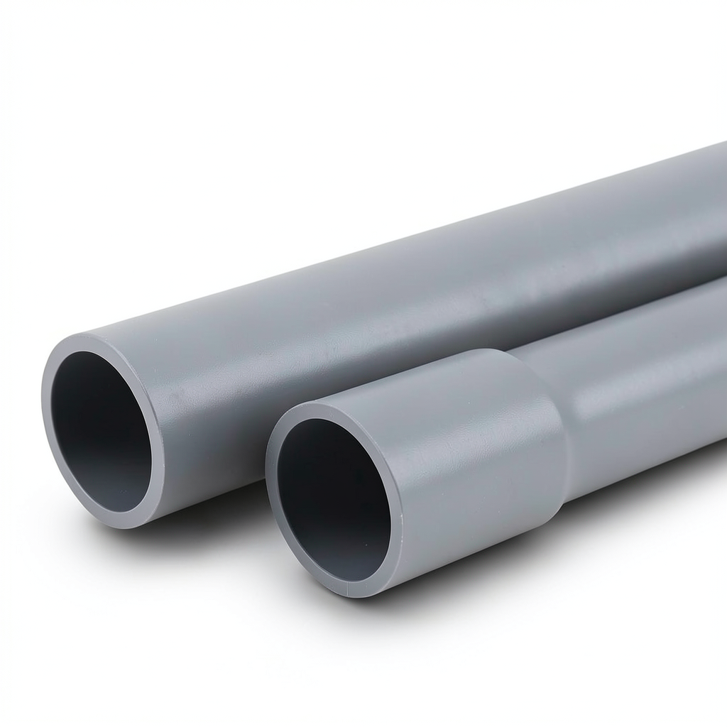 مواسير UPVC EPC 40 مقاس 1/2 1 إنش سمك 3.68 مم لون رمادي