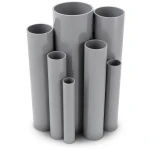 مواسير UPVC مقاس 4 إنش سمك 2.8 مم ضغط 6.9 بار لون رمادي