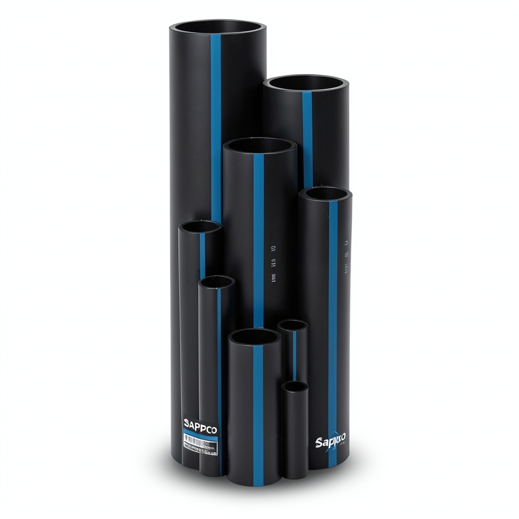 Sappco HDPE Pipe DR 21 PN 6.9 Bar Size 630 mm Thickness 30 mm Black | SAPPCO