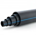 مواسير HDPE ضغط  5 بار [PE 80] قطر خارجي 400 مم  SDR 26  لون اسود مع خط ازرق | مصنع المنى
