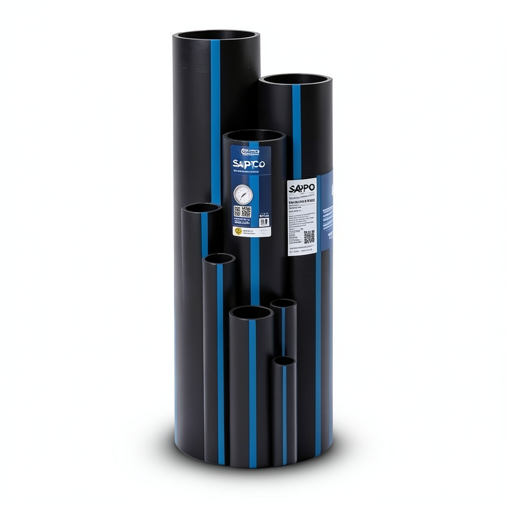 Sappco HDPE Pipe DR 17 PN 8.6 Bar Size 90 mm Thickness 5.3 mm Black | SAPPCO