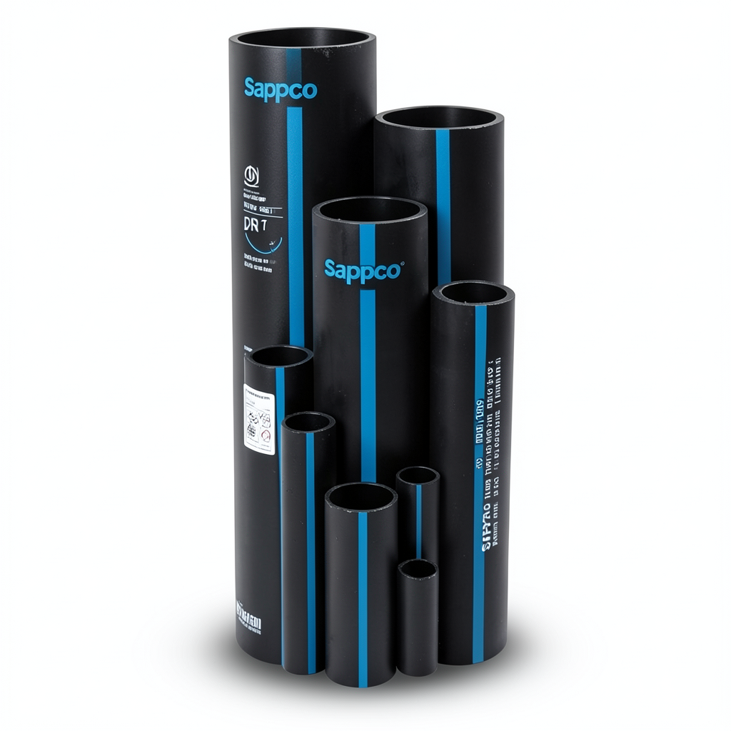 مواسير HDPE سابكو DR 17 ضغط 8.6 بار مقاس 160 مم سمك 9.4 مم اسود | سابكو