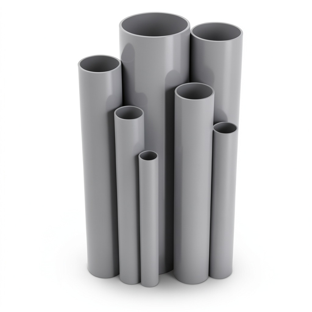 مواسير UPVC مقاس 4 إنش سمك 4.39 مم ضغط 11 بار لون رمادي