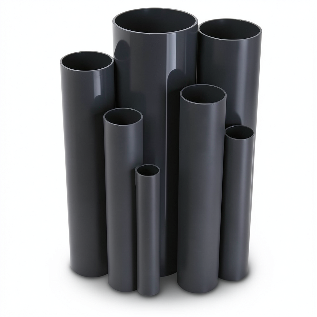 مواسير UPVC ضغط 11 بار مقاس 4 إنش سمك 4.39 مم لون اسود