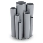 مواسير UPVC ضغط اسمي 11 بار مقاس 3 إنش سمك 3.43 مم لون رمادي