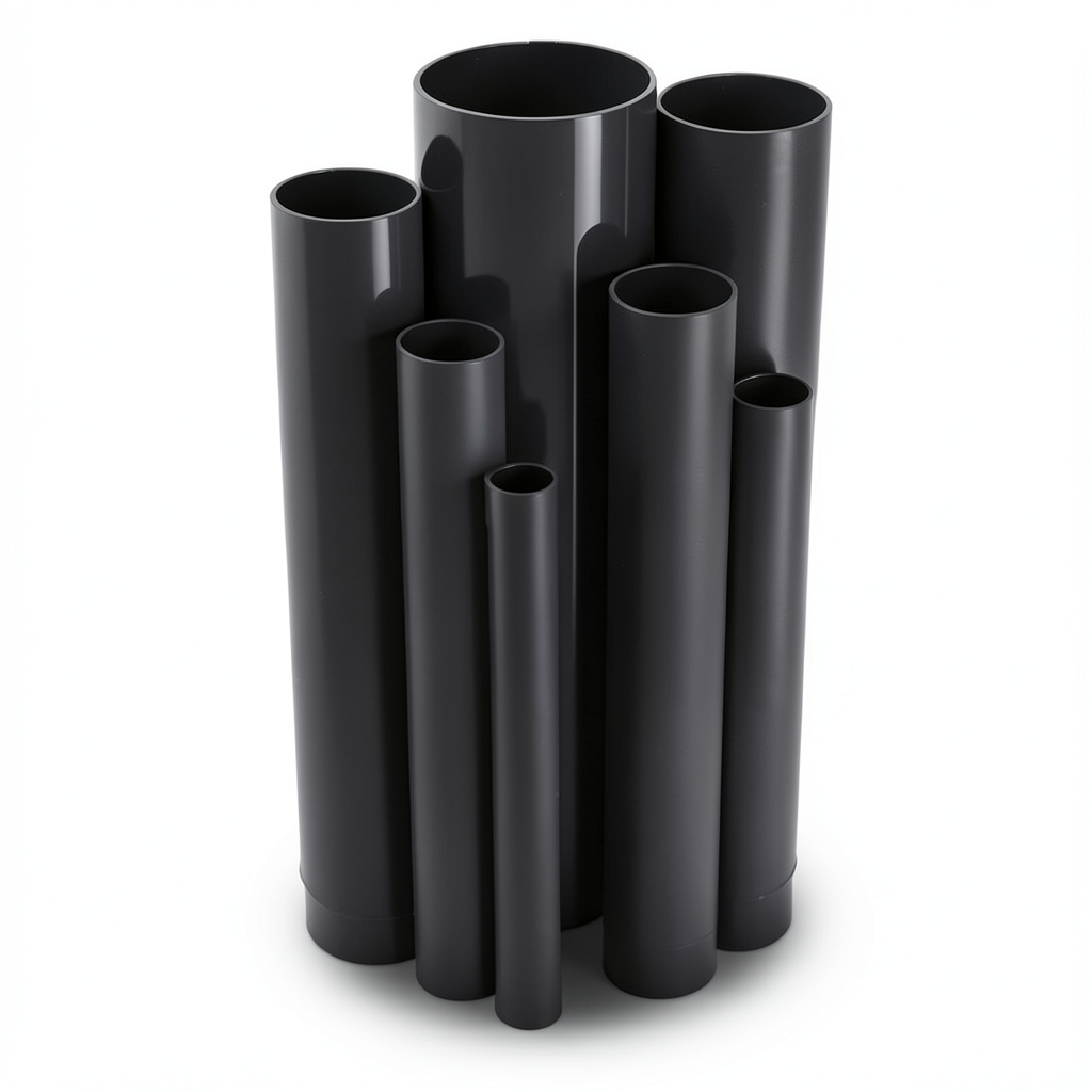 مواسير UPVC مقاس 3 إنش سمك 6.58 مم لون اسود ضغط 21.7 بار