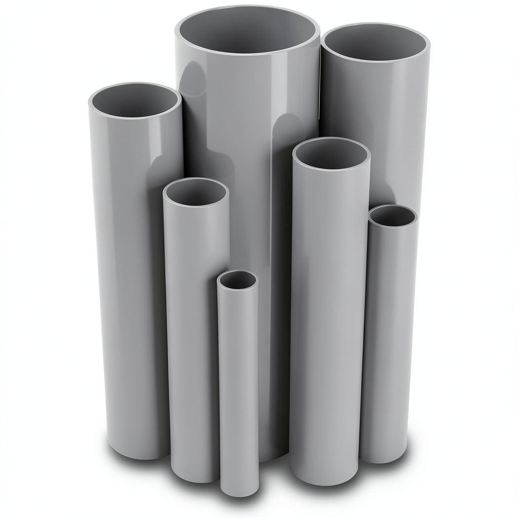 UPVC Pipes 4 Inch Thickness 2.8 mm Pressure 6.9 Bar Gray