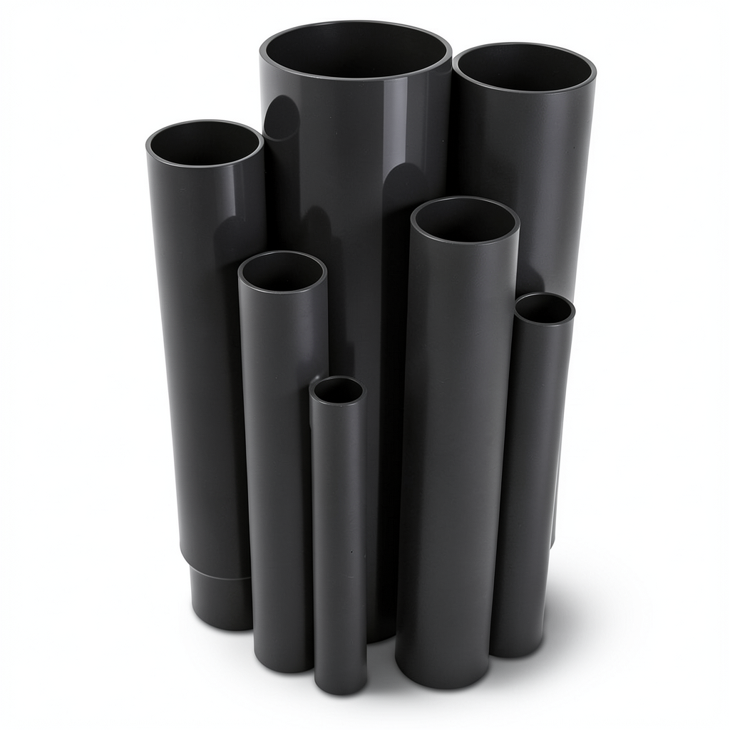 مواسير UPVC ضغط 6.9 بار مقاس 4 إنش سمك 2.8 مم لون اسود