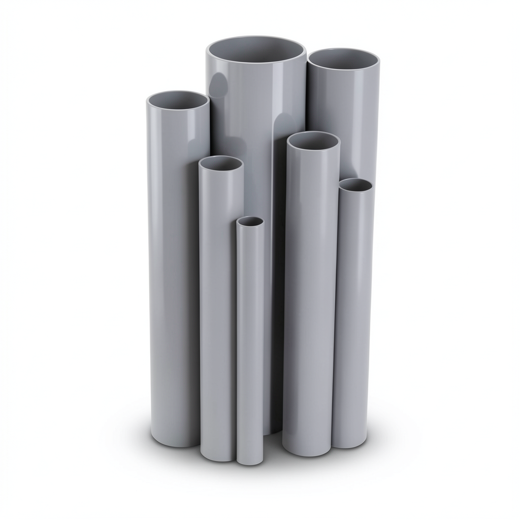 مواسير UPVC ضغط 8.6 بار مقاس 4 إنش سمك 3.51 مم لون رمادي