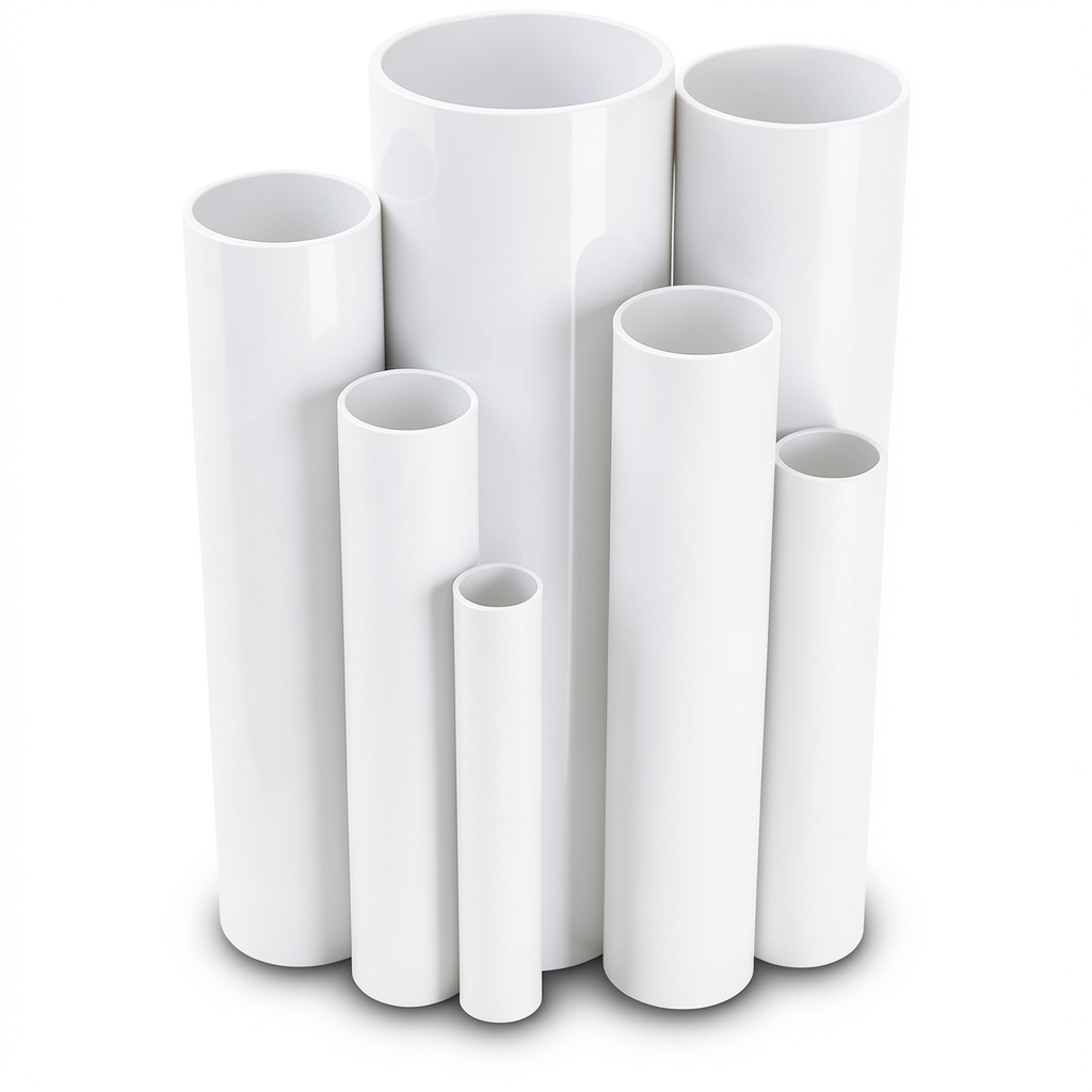 مواسير UPVC مقاس 4 إنش سمك 5.44 مم ضغط 13.8 بار لون أبيض