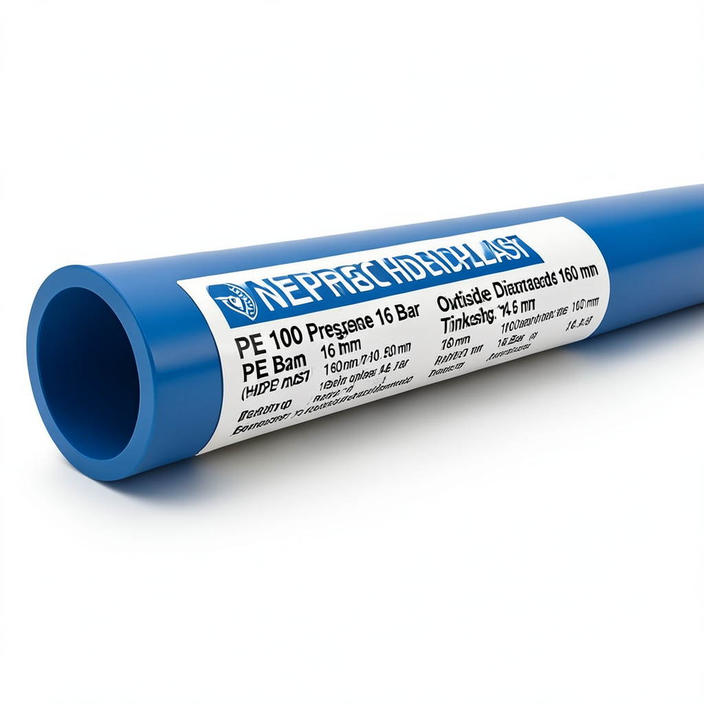 مواسير HDPE PE 100 ضغط 16 بار قطر خارجي 160 مم سمك 14.6 مم لون أزرق | نيبروبلاست