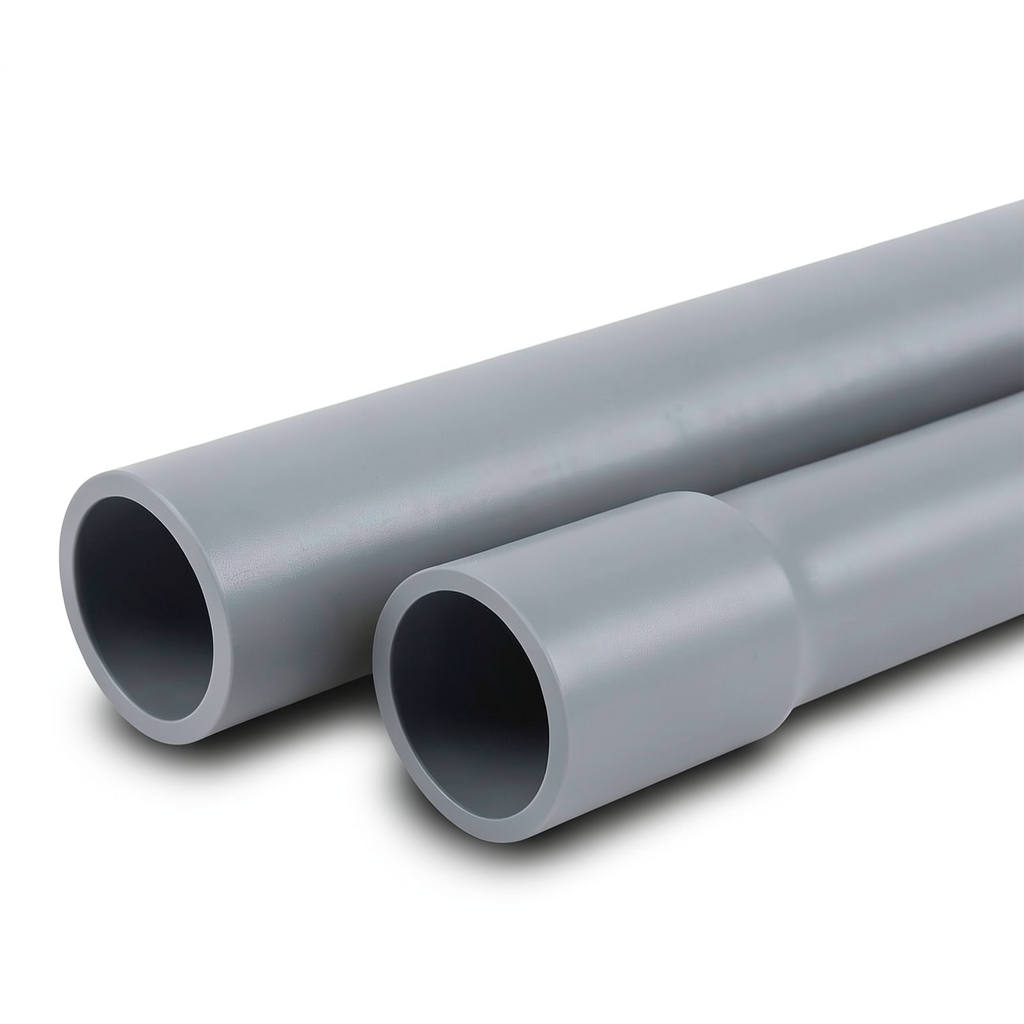 مواسير UPVC EPC 40 مقاس 1/2 2 إنش سمك 5.16 مم لون رمادي