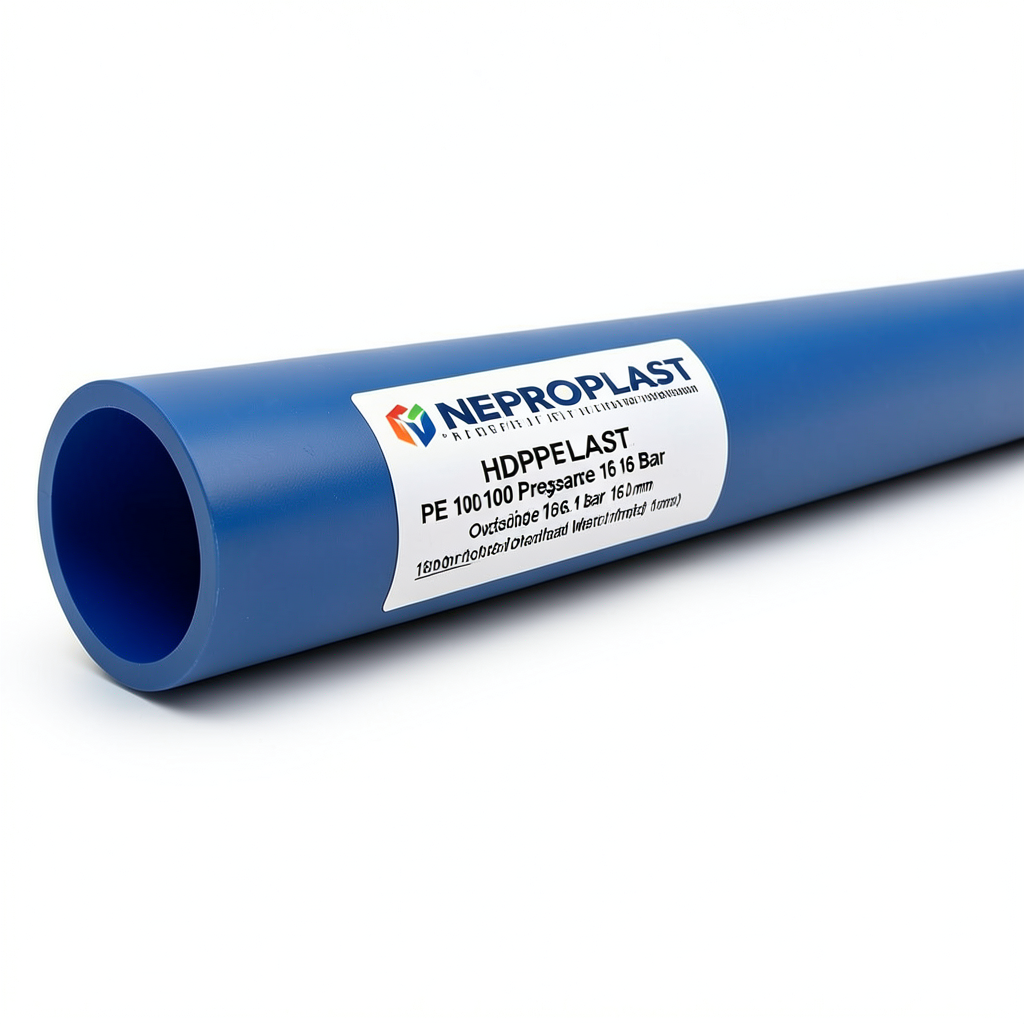 مواسير HDPE PE 100 ضغط 16 بار قطر خارجي 180 مم سمك 16.4 مم أزرق | نيبروبلاست