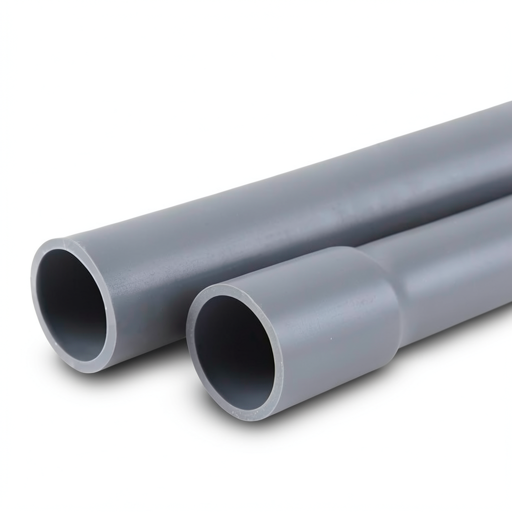UPVC Pipes Nominal Pressure 6 Bar Outer Diameter 125 mm Thickness 3.70 mm Gray