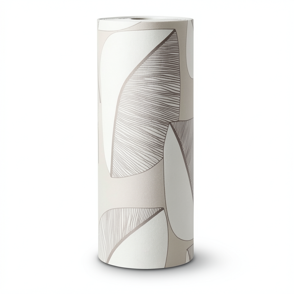 Leaf-patterned Wall Covering 10m x 0.53m Beige