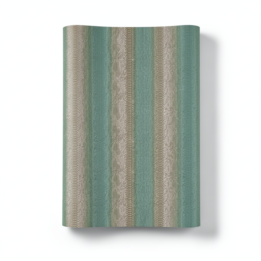 Italian Wallpaper Striped Design Green Color, Size 10m x 0.70m, Model RC18090