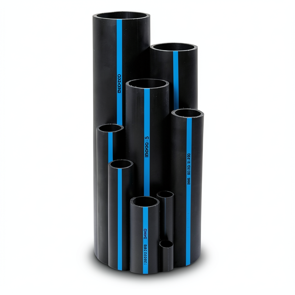 Sappco HDPE Pipe PE 100 Size (OD) 200 mm Thickness 7.7 mm Black | SAPPCO