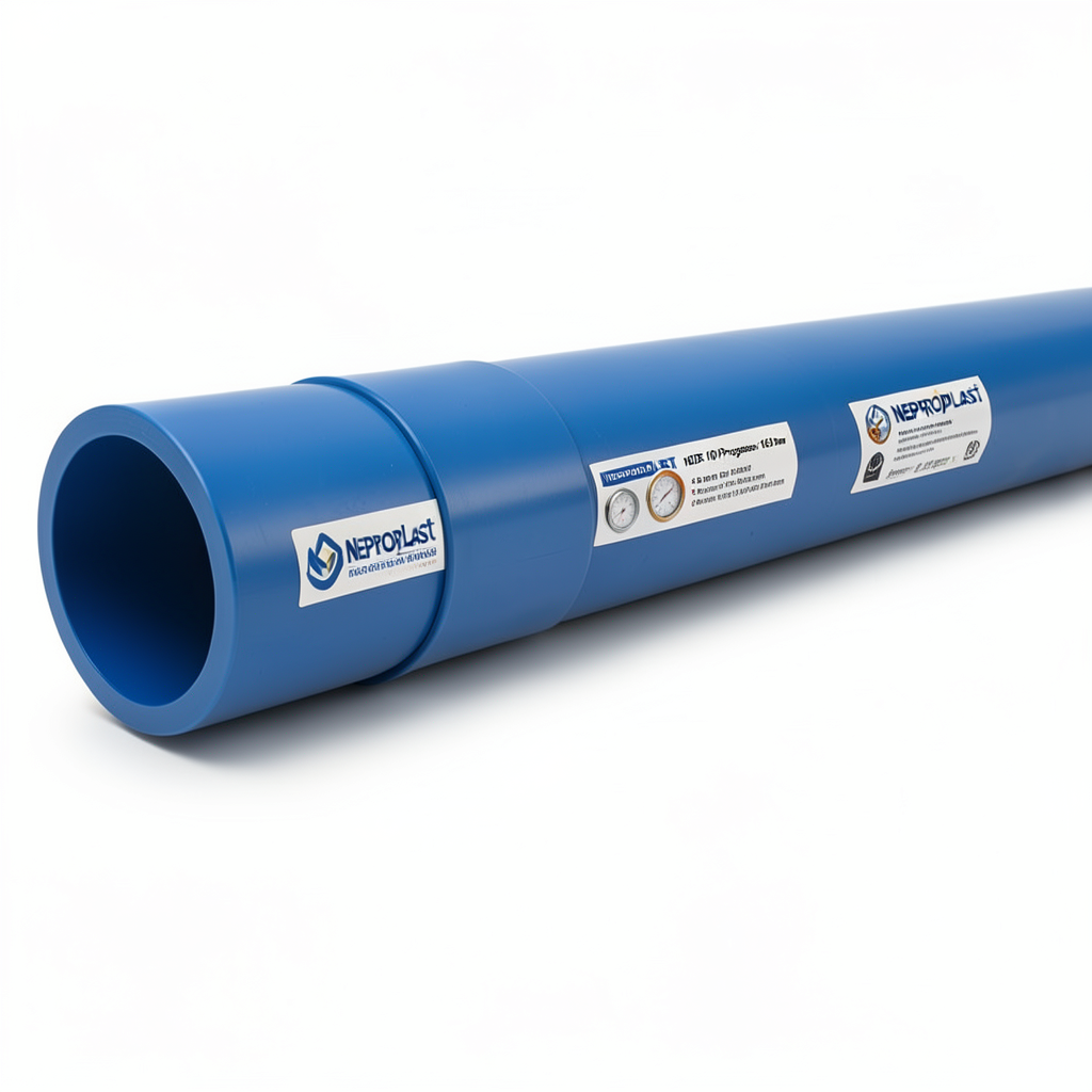 مواسير HDPE نيبروبلاست PE 100 ضغط 16 بار قطر خارجي 630 مم سمك 57.2 مم لون أزرق | نيبروبلاست