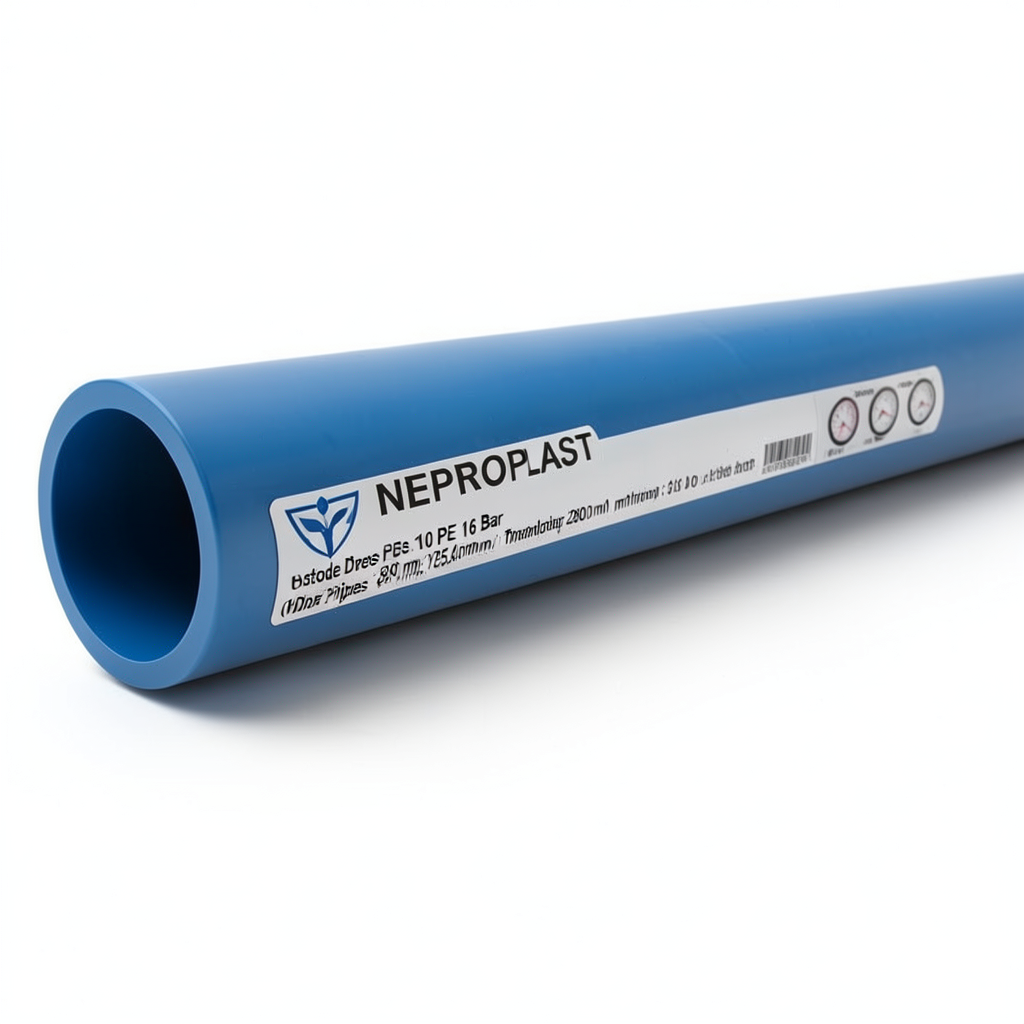 مواسير HDPE PE 100 ضغط 16 بار قطر خارجي 280 مم سمك 25.4 مم لون أزرق | نيبروبلاست
