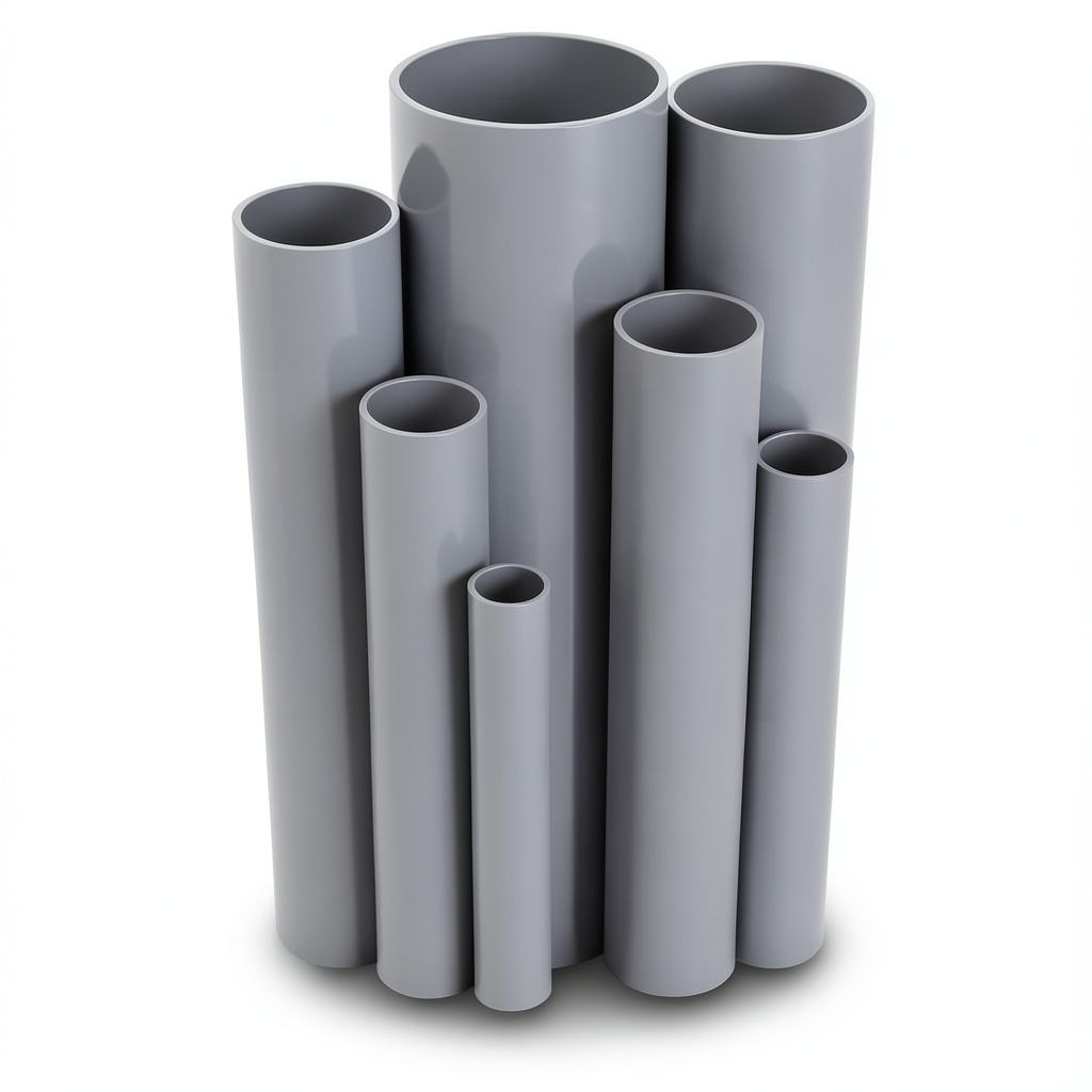 UPVC Pipes 4 Inch Thickness 5.44 mm Pressure 13.8 Bar Gray