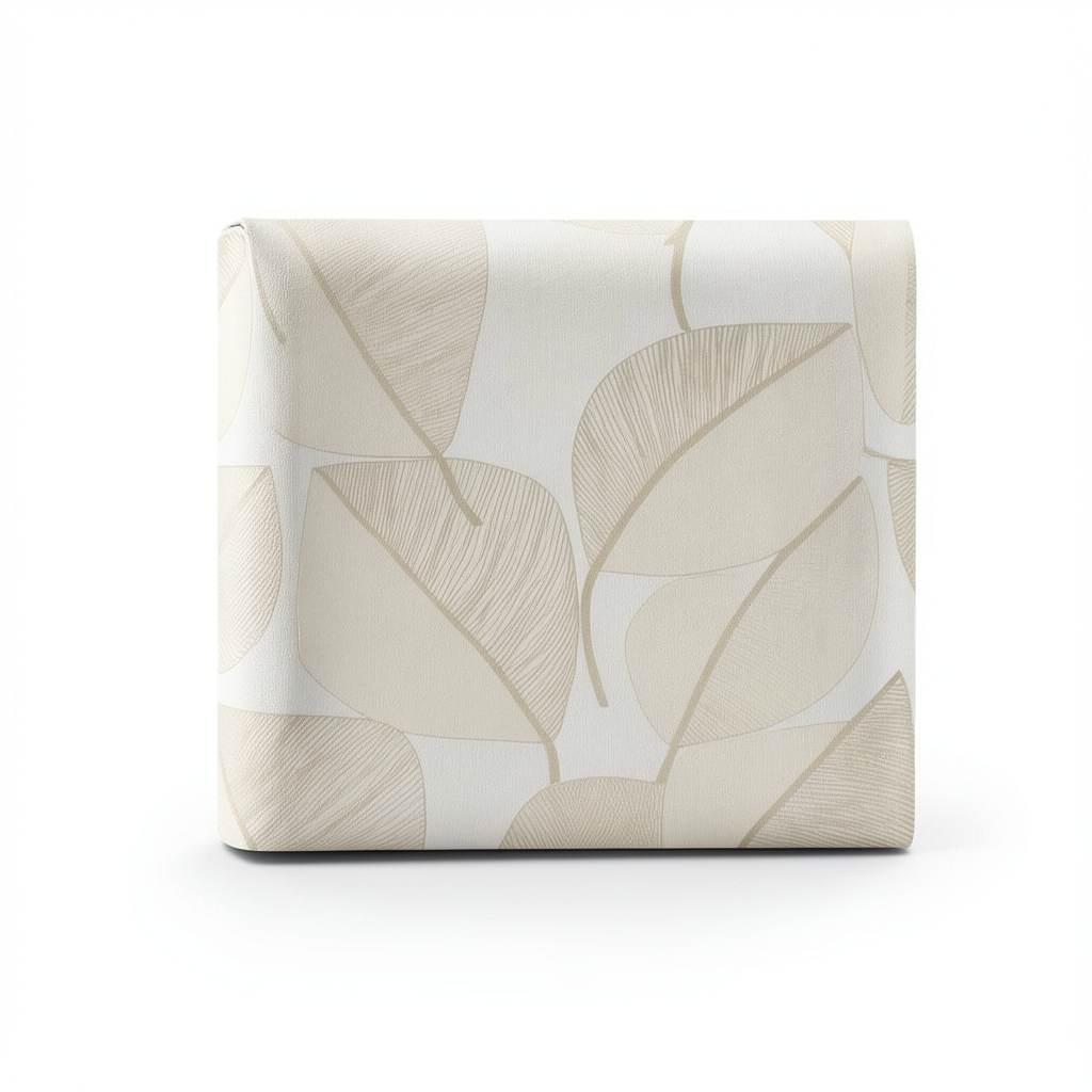 Leaf-patterned Wallpaper 10m x 0.53m Beige, Model 73244