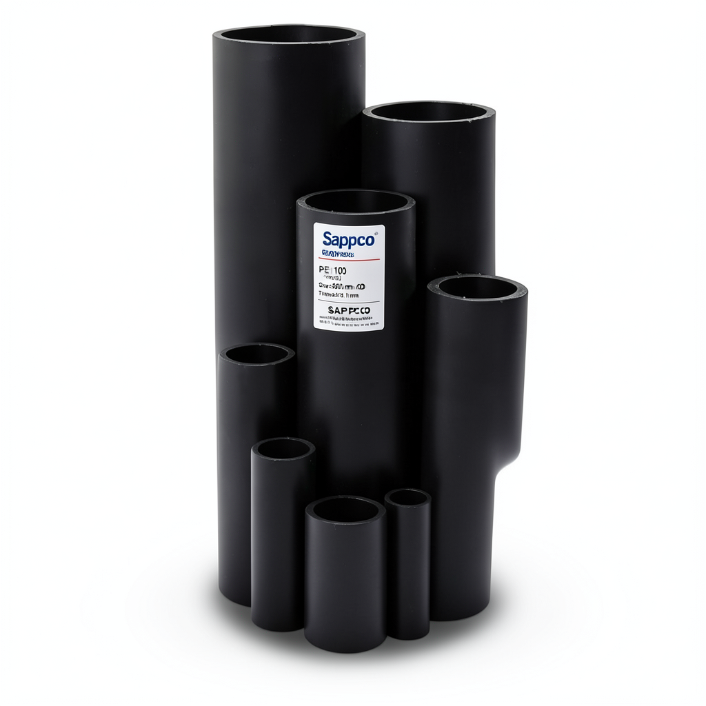 Sappco HDPE Pipe PE 100 Size 500 mm OD Thickness 19.1 mm Black | SAPPCO