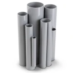 مواسير UPVC مقاس 6 إنش ضغط 6.9 بار سمك 4.11 مم لون رمادي