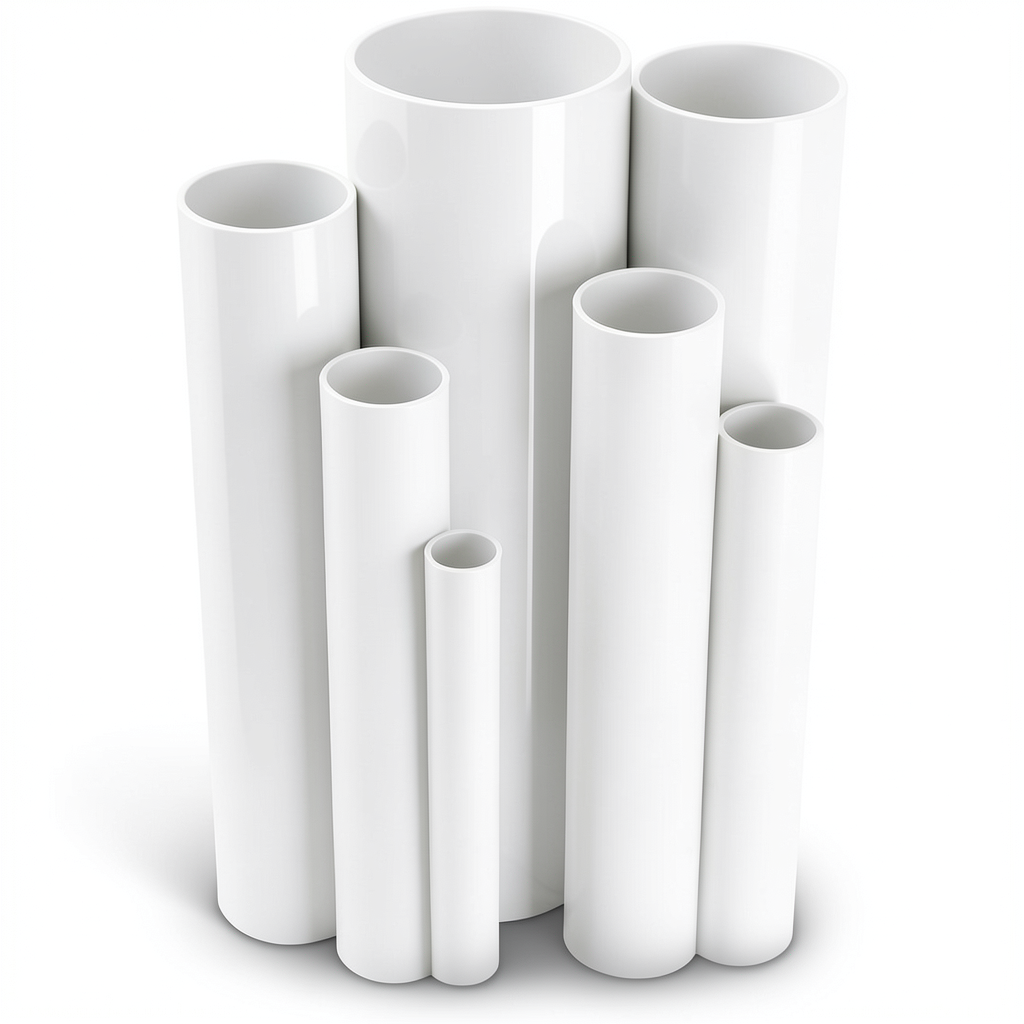 مواسير UPVC مقاس 6 إنش سمك 5.18 مم ضغط 8.6 بار لون أبيض