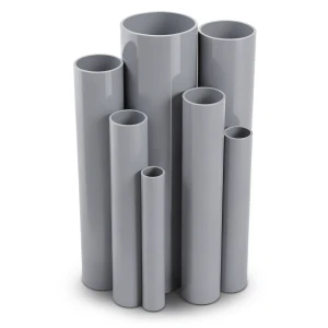 مواسير UPVC مقاس 6 إنش سمك 5.18 مم ضغط 8.6 بار لون رمادي