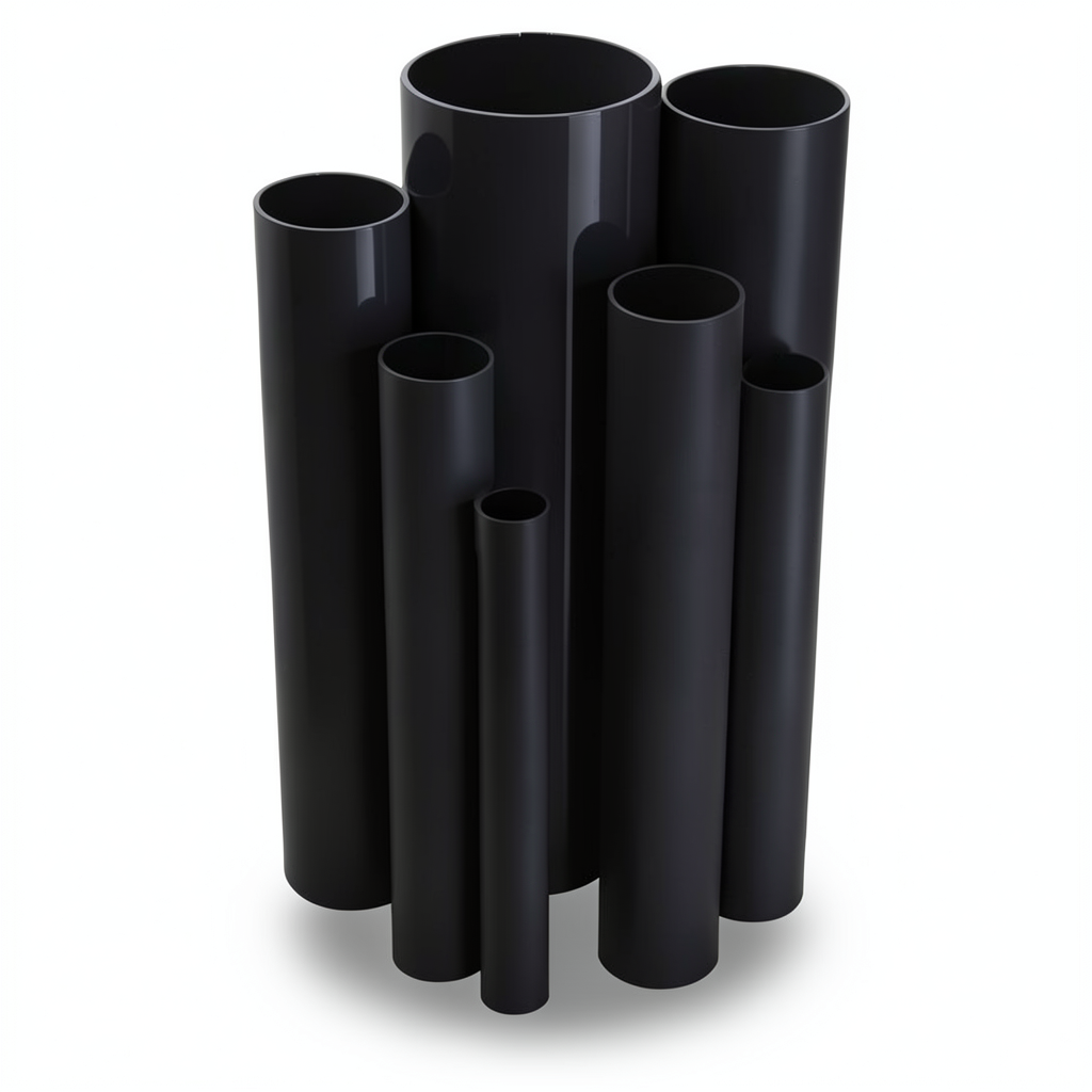 UPVC Pipes 4 Inch Size 5.44 mm Thickness 13.8 Bar Pressure Black