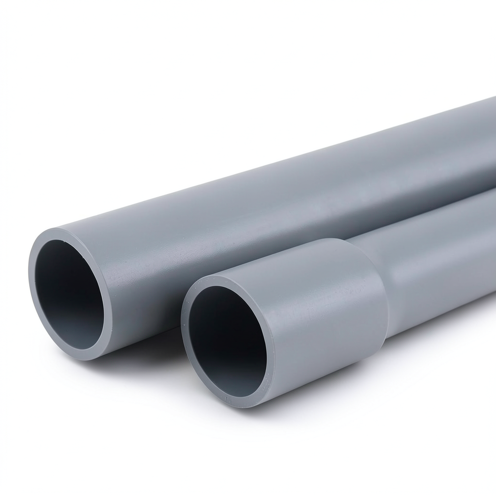 مواسير UPVC EPC 80 مقاس 1/4 1 إنش سمك 4.85 مم لون رمادي