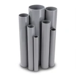 مواسير UPVC مقاس 6 إنش ضغط 6.9 بار سمك 4.11 مم لون رمادي