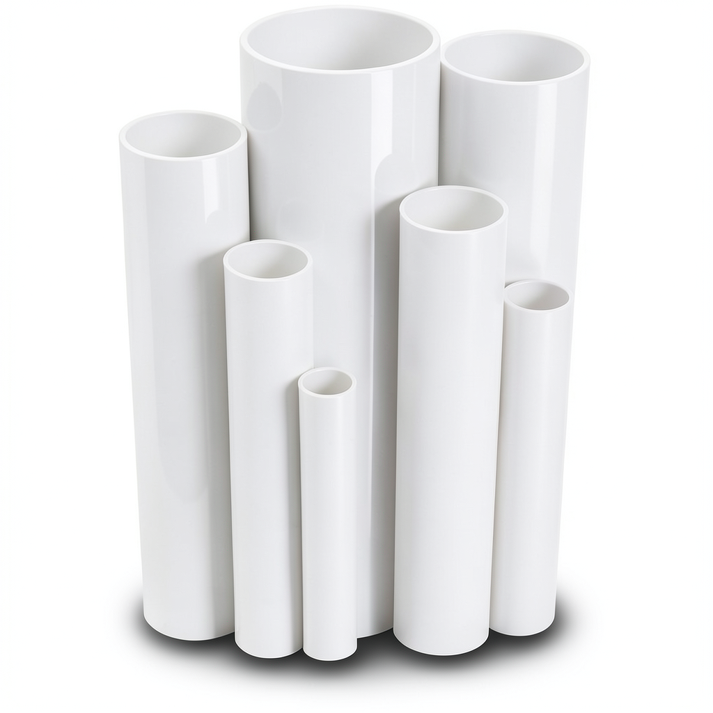 مواسير UPVC ضغط اسمي 21.7 بار مقاس 4 إنش سمك 8.46 مم لون أبيض