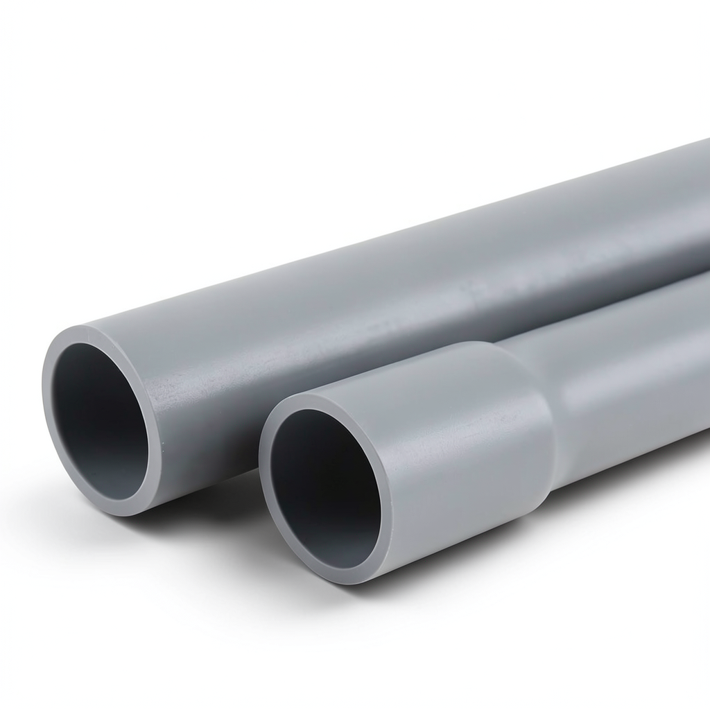 أنابيب UPVC جدول 40 مقاس 1/2 إنش سمك 2.77 مم لون رمادي
