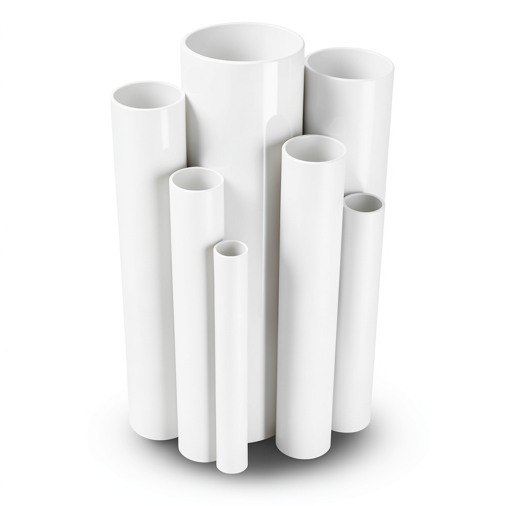 مواسير UPVC مقاس 6 إنش سمك 5.18 مم ضغط 8.6 بار لون أبيض