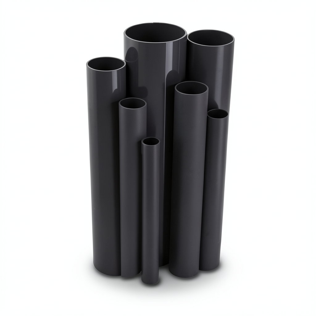 UPVC Pipes 6 Inch Size 5.18 mm Thickness 8.6 Bar Pressure Black