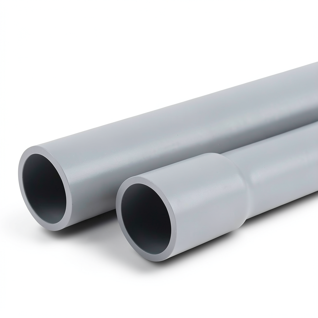 أنابيب UPVC جدول 40 مقاس 1/2 1 إنش سمك 3.68 مم لون رمادي