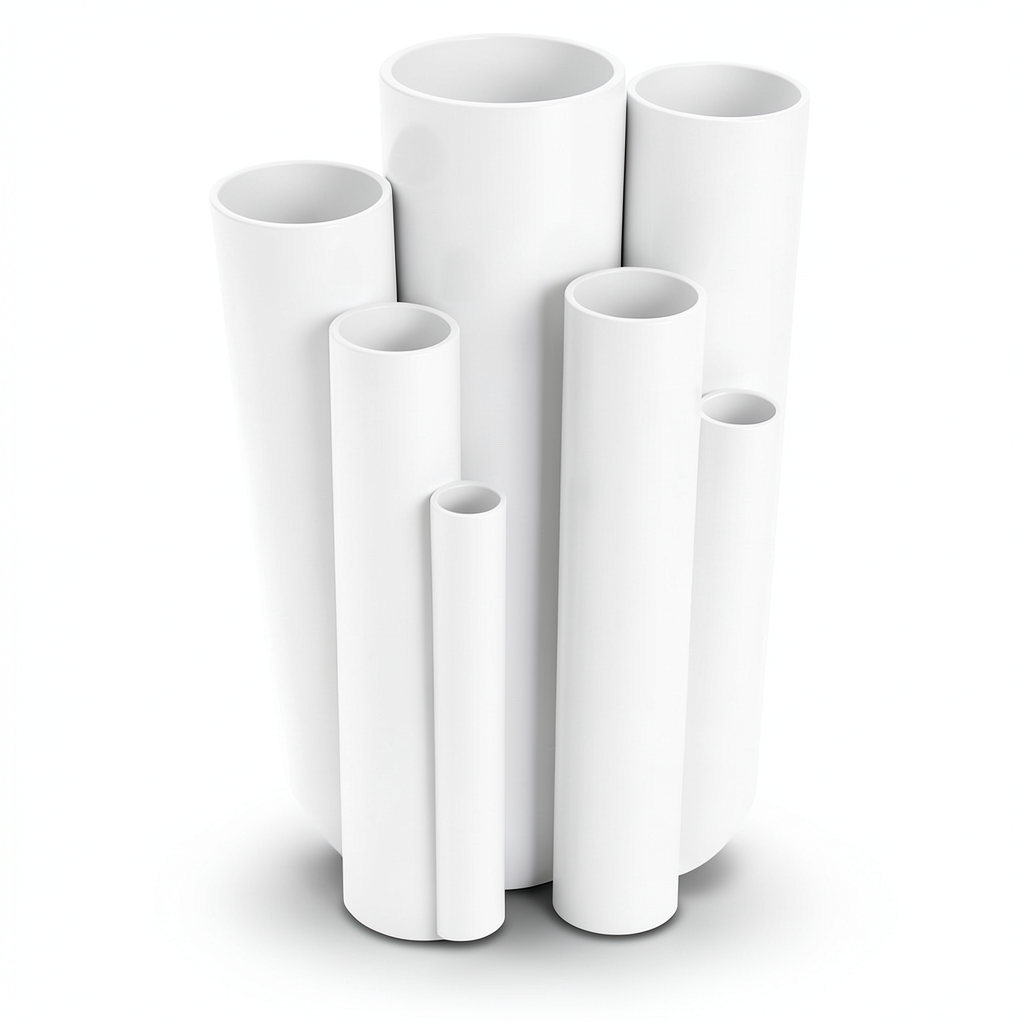 مواسير UPVC مقاس 6 إنش سمك 6.48 مم ضغط 11 بار لون أبيض